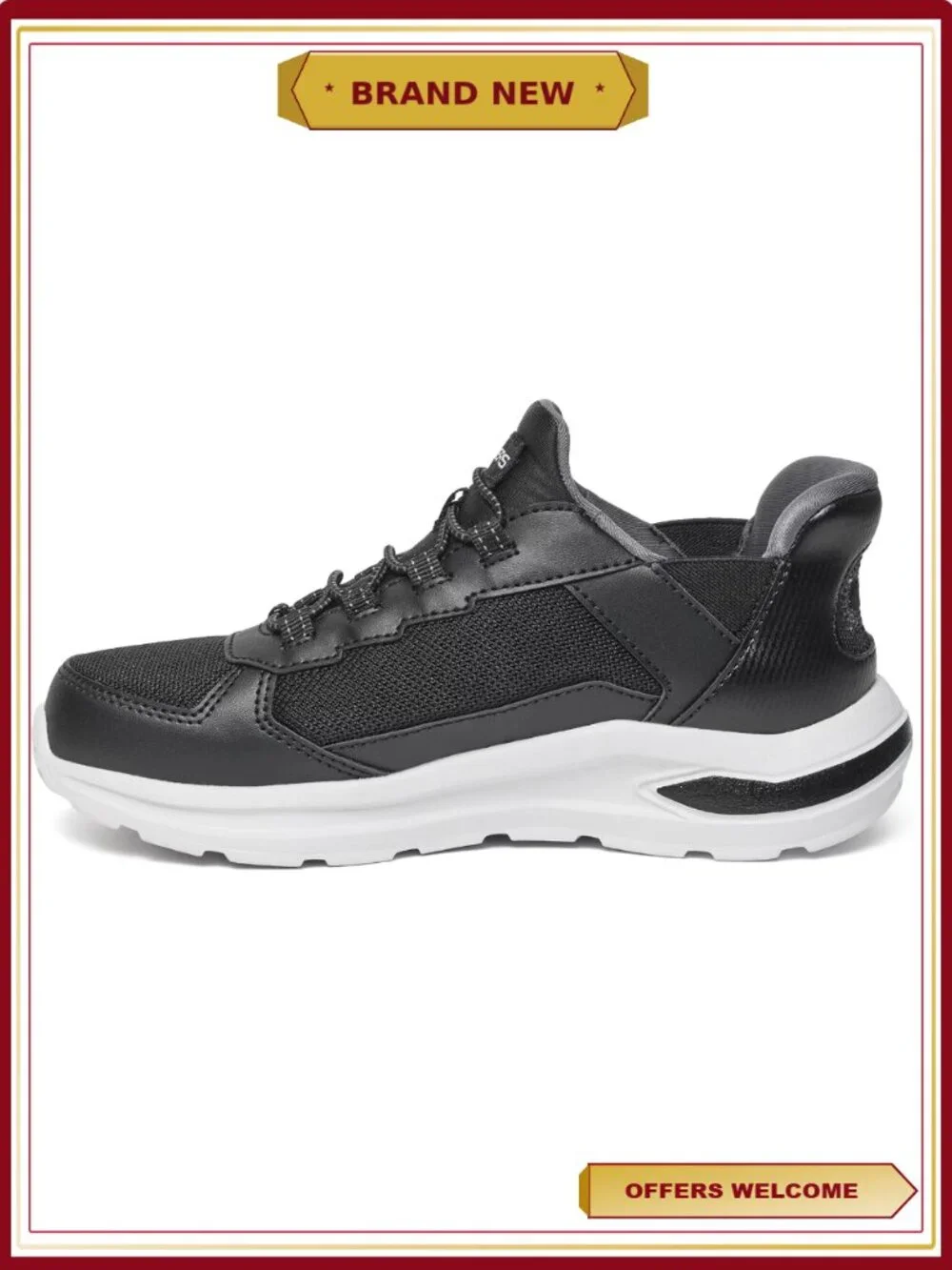Boys Hands Free Step-Ins Slip-On Sneakers with Memory Foam, Mesh & Synthetic
